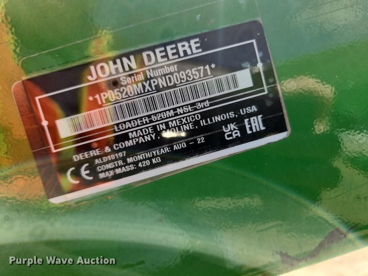 image for item YA5566 2022 John Deere 520M loader