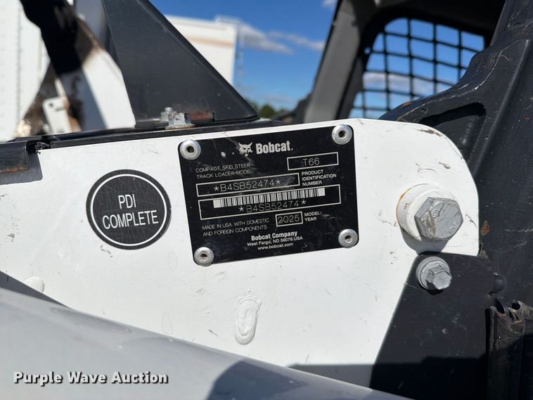 image for item YA5574 2025 Bobcat T66 tracked skid steer loader