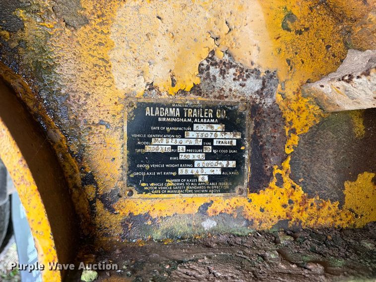 image for item DT3011 1978 Alabama Trailer Co. MTS 30 AW lowboy equipment trailer