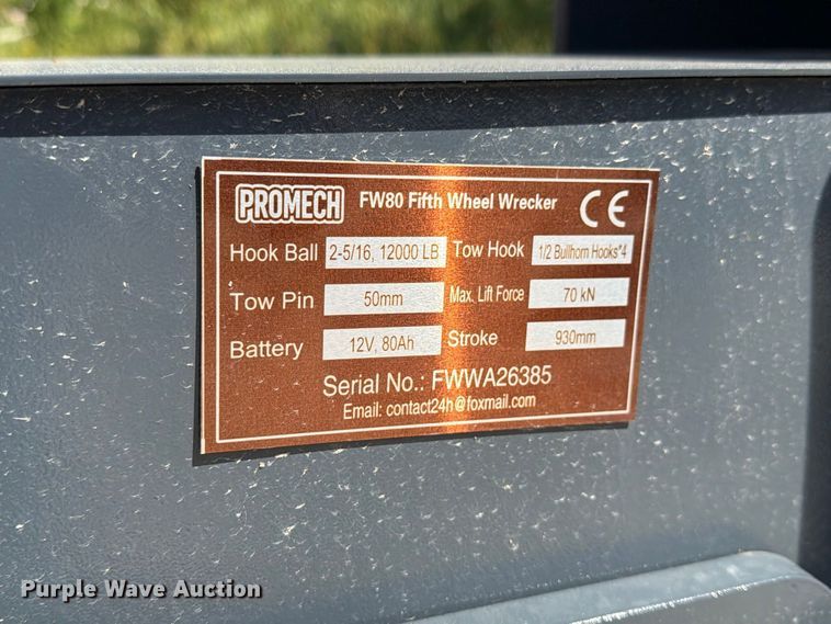 image for item DZ4901 ProMech FW80 fifth wheel wrecker boom