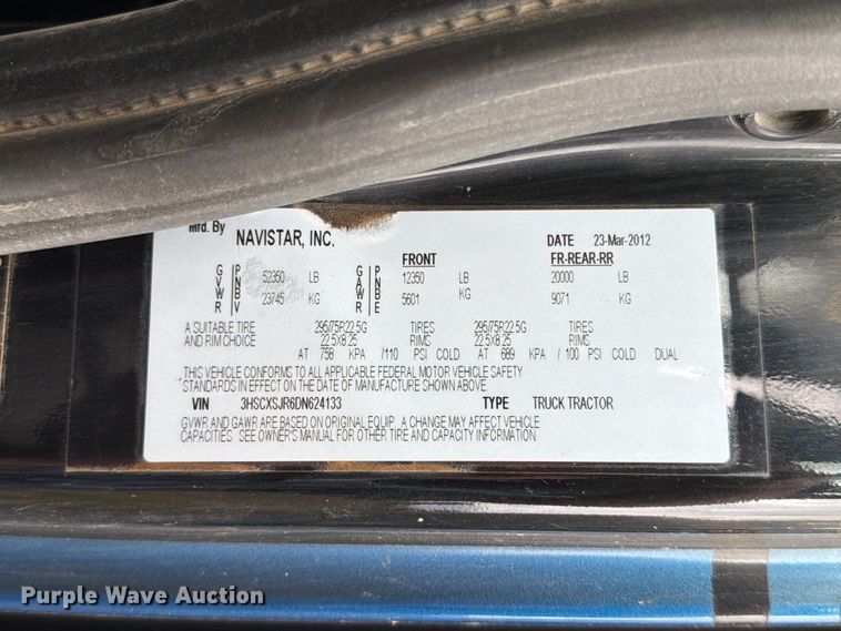 image for item EA0534 2013 International Lonestar semi truck