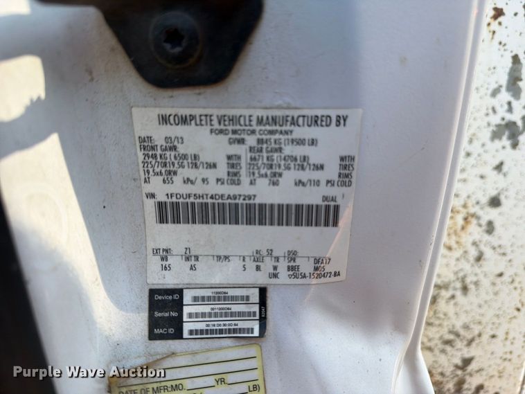 image for item EA7365 2013 Ford F550 Super Duty utility / service truck