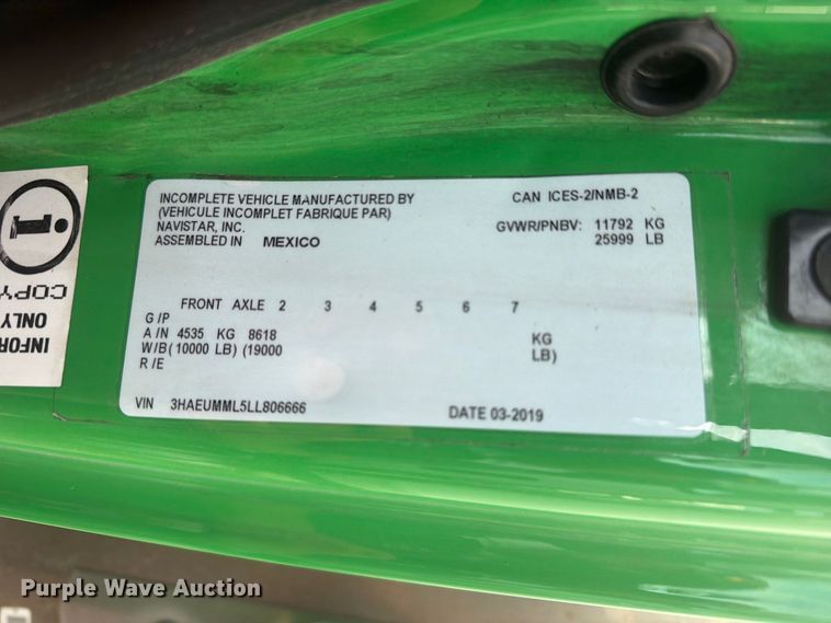 image for item EA7382 2020 International MV607 refrigerated truck