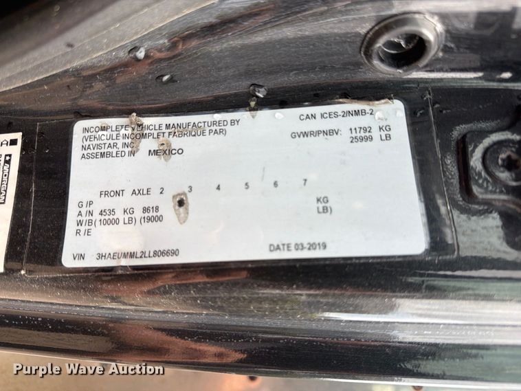 image for item EA7384 2020 International MV607 refrigerated truck