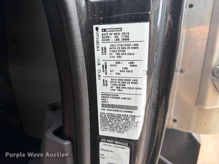 image for item EA7384 2020 International MV607 refrigerated truck