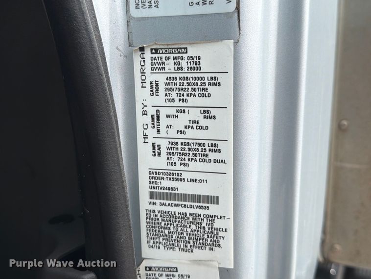 image for item EA7386 2020 International MV607 refrigerated truck