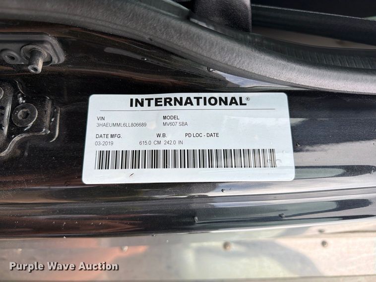 image for item EA7387 2020 International MV607 refrigerated truck