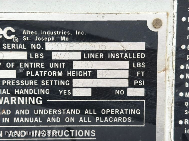 image for item EI7741 1997 Chevrolet C7500 bucket truck