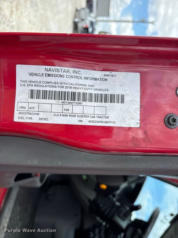image for item ER3415 2018 International LT625 semi truck