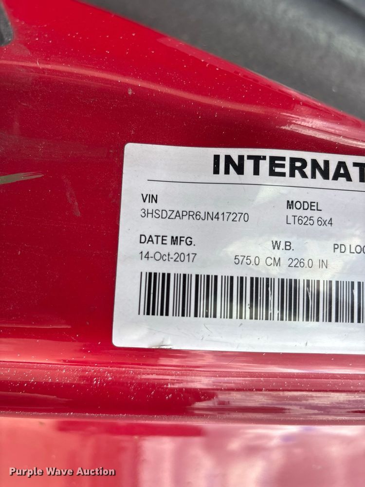 image for item ER3416 2018 International LT625 semi truck