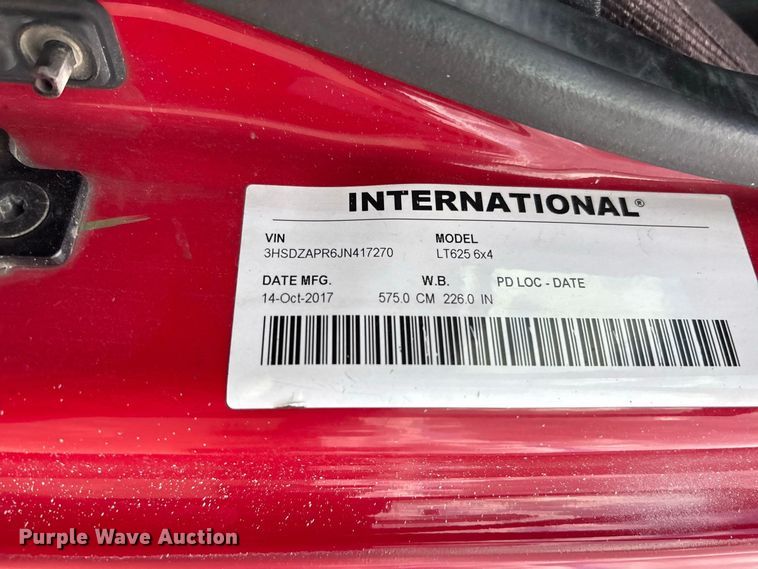 image for item ER3416 2018 International LT625 semi truck