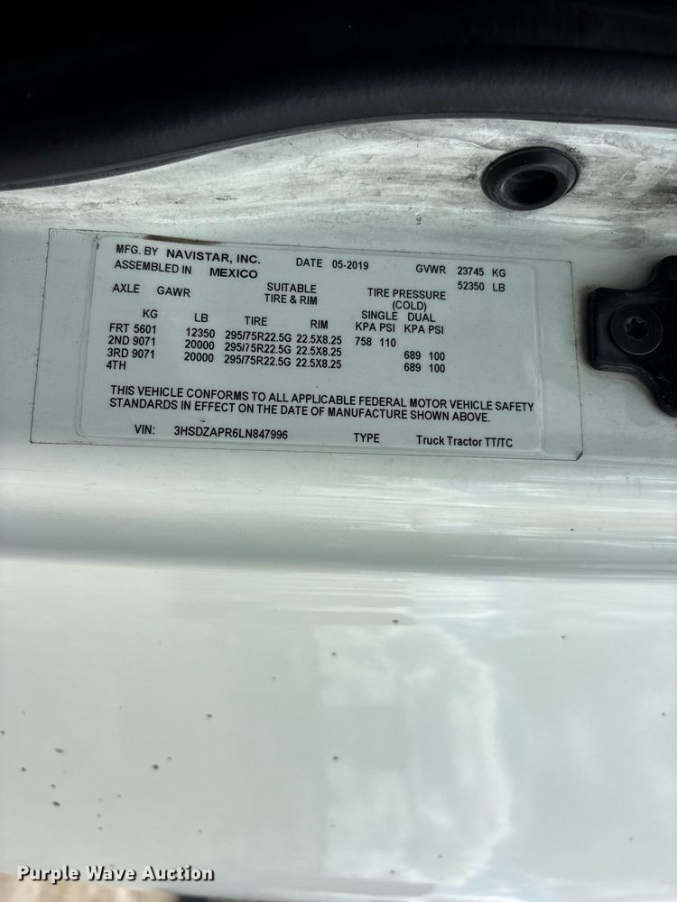 image for item ER3418 2020 International LT625 semi truck