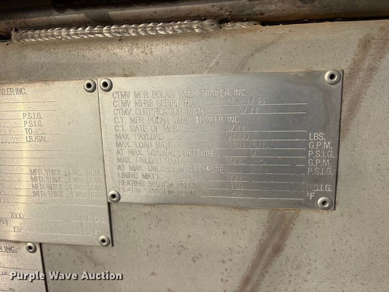 image for item ET0411 1999 Polar Tank fuel trailer