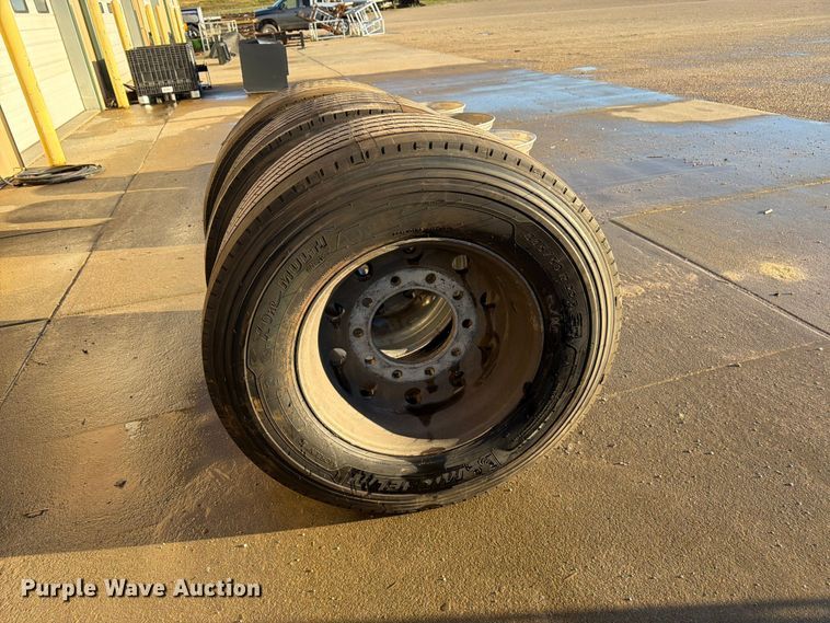 image for item EW5178 (3) Michelin 445/50R22.5 tires and wheels