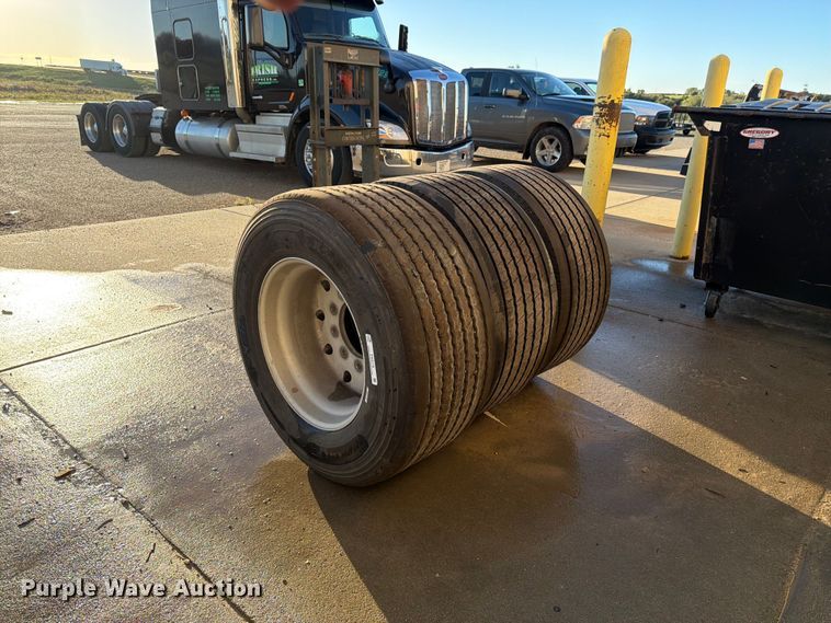 image for item EW5178 (3) Michelin 445/50R22.5 tires and wheels