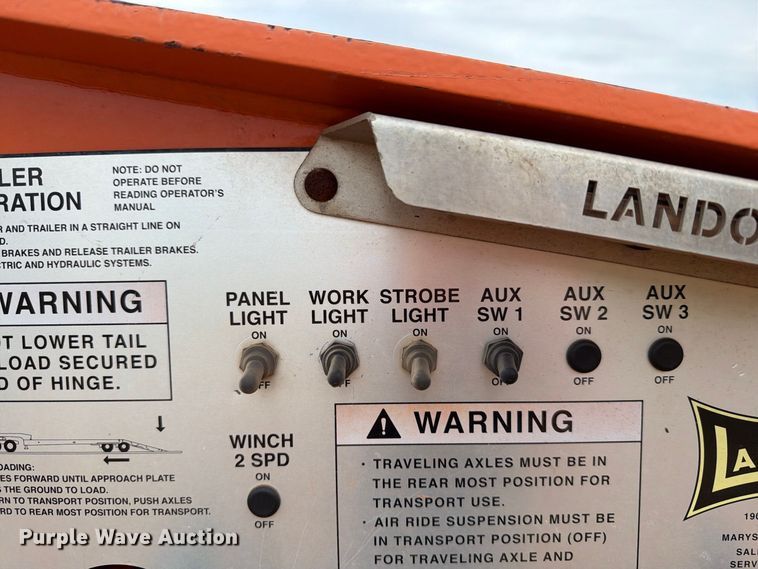 image for item EW8966 2020 Landoll 930E drop deck hydraulic tail equipment trailer