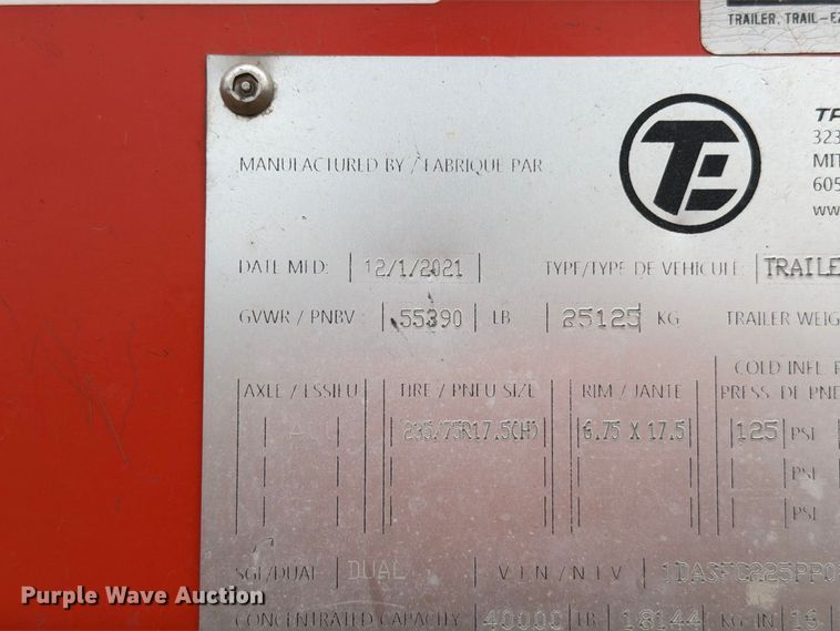 image for item EW8967 2022 Trail-Eze TE401 drop tilt deck equipment trailer
