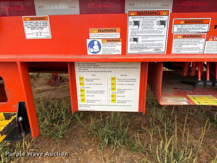 image for item EW8967 2022 Trail-Eze TE401 drop tilt deck equipment trailer