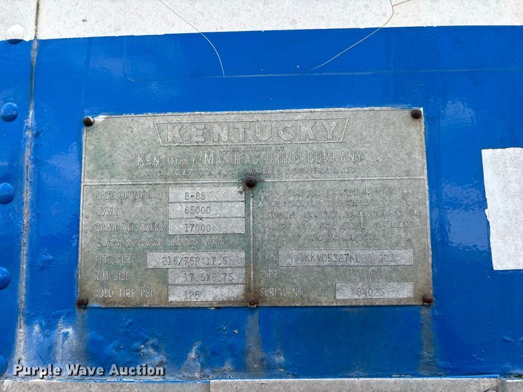 image for item FG0696 1989 Kentucky dry van trailer