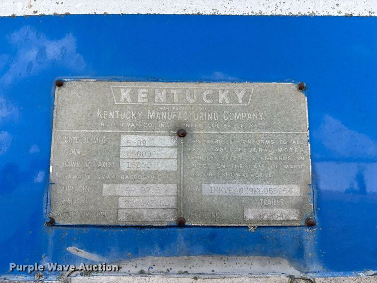 image for item FG0697 1989 Kentucky dry van trailer