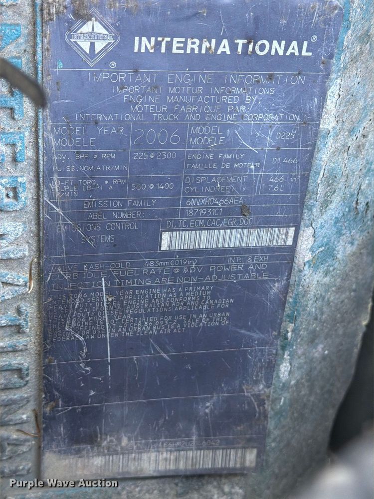 image for item FG3019 2007 International MA025 box truck