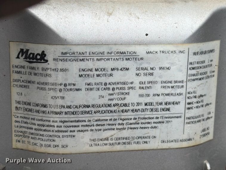 image for item FG3025 2012 Mack Granite fuel truck