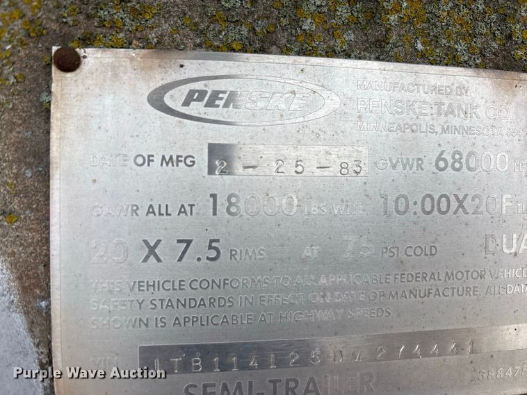 image for item FK2158 1983 Penske fuel trailer