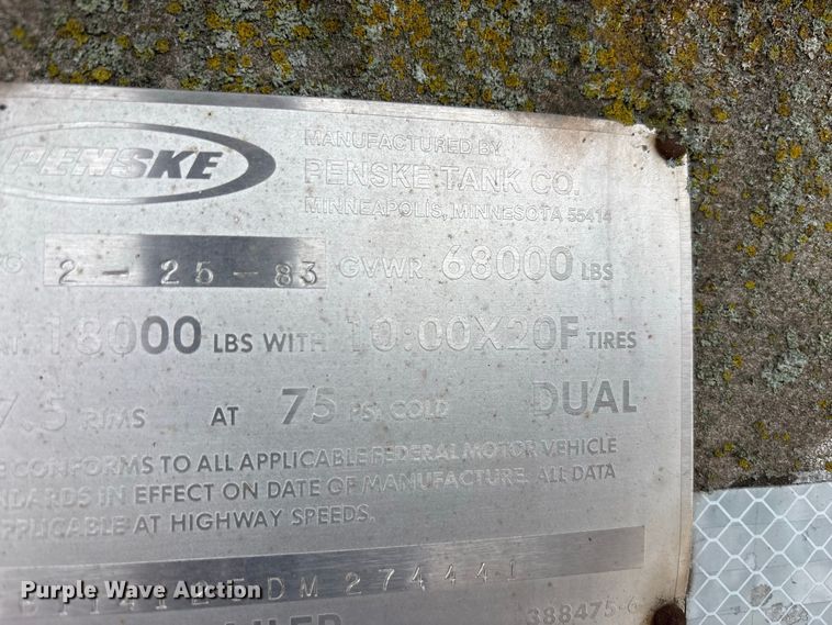 image for item FK2158 1983 Penske fuel trailer