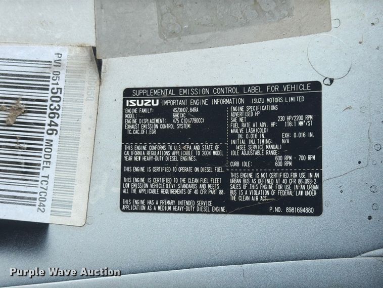 image for item FK4105 2005 GMC C7500 refuse truck