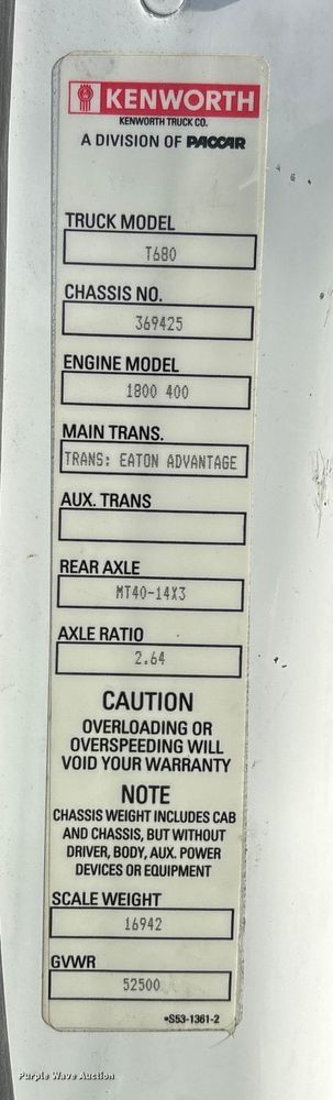 image for item YA1845 2020 Kenworth T680 semi truck