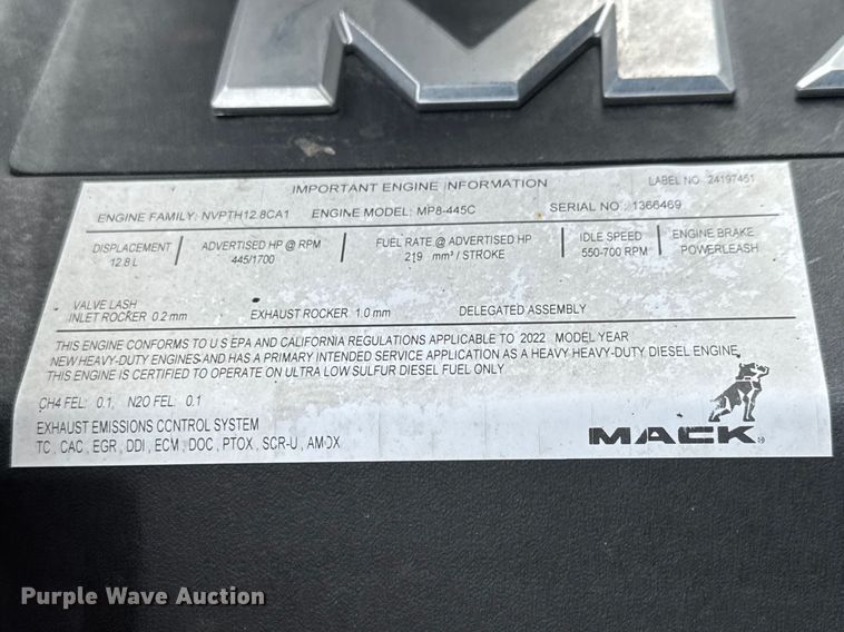 image for item YA2601 2023 Mack AN64T semi truck