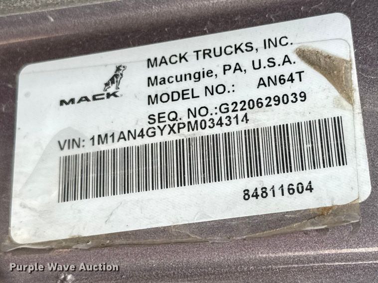 image for item YA2601 2023 Mack AN64T semi truck