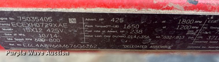 image for item YA2613 2015 Peterbilt 367 crane truck