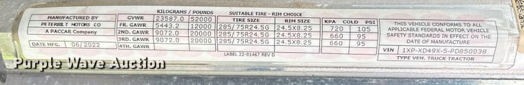 image for item YA3178 2023 Peterbilt 389 semi truck