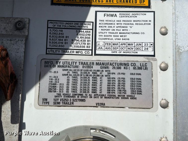 image for item YA4661 2025 Utility VS2RA refrigerated van trailer