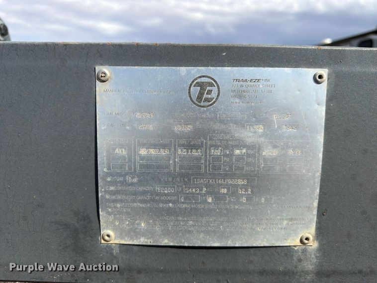image for item YA5124 2020 Trail-eze TE12CF tilt deck equipment trailer