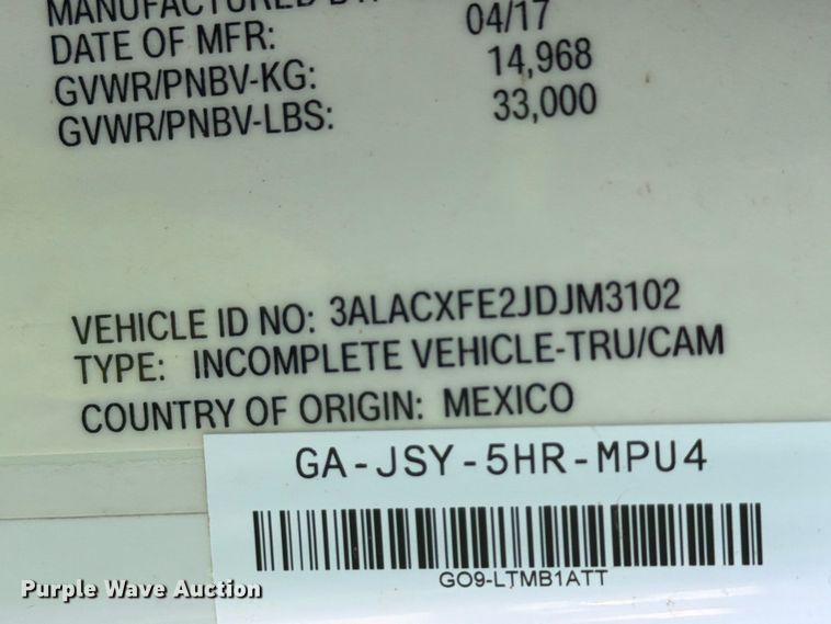 image for item YA5128 2018 Freightliner Business Class M2 rollback truck