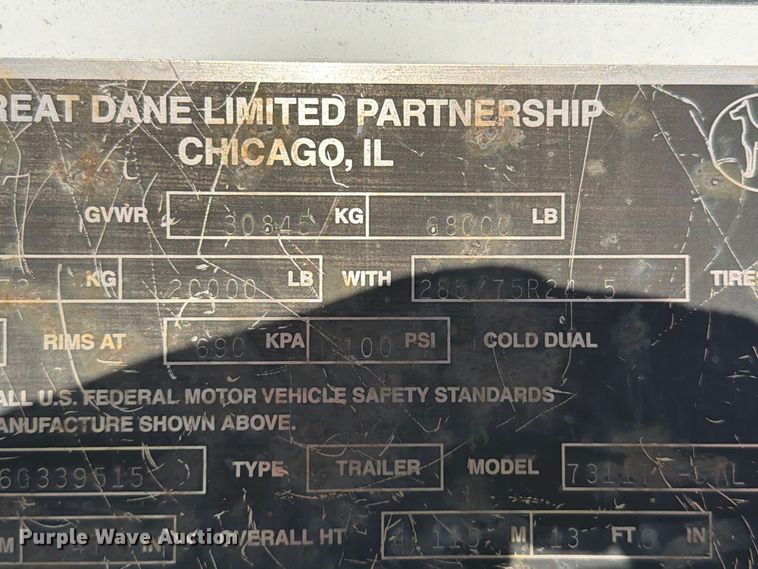 image for item YA5318 2006 Great Dane 7311T-SAL dry van trailer