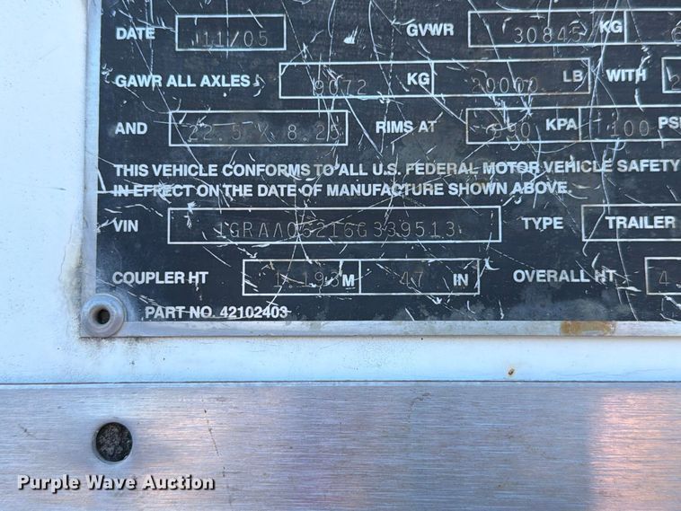 image for item YA5319 2006 Great Dane 7311TP-SAL dry van trailer