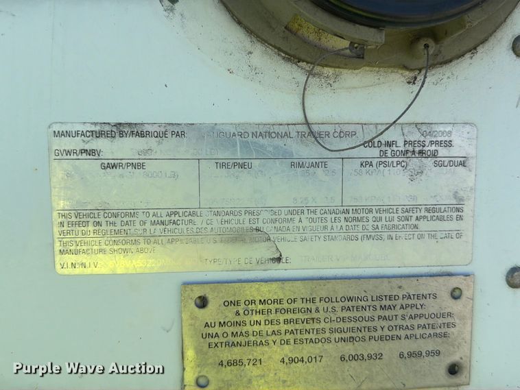 image for item YA5337 2008 Vanguard dry van trailer