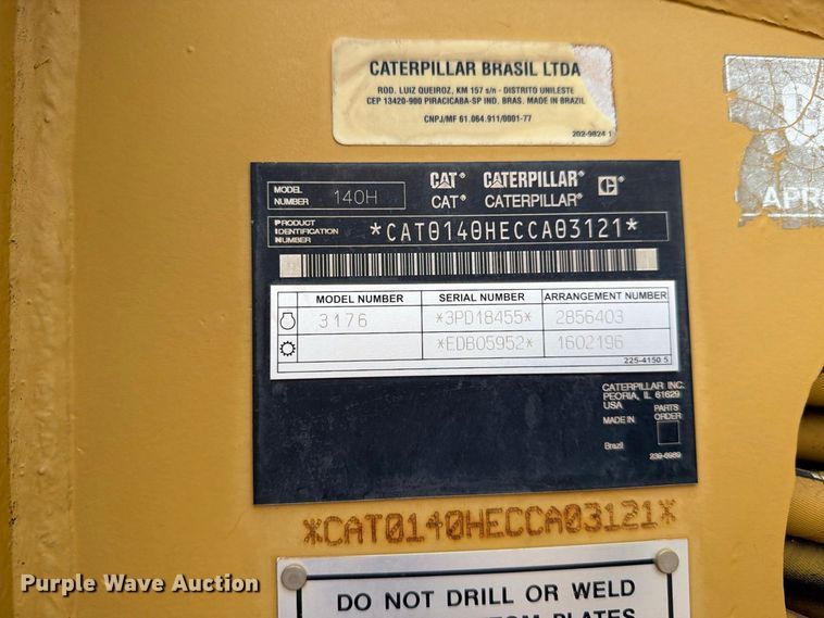 image for item DV8696 2006 Caterpillar 140H motor grader