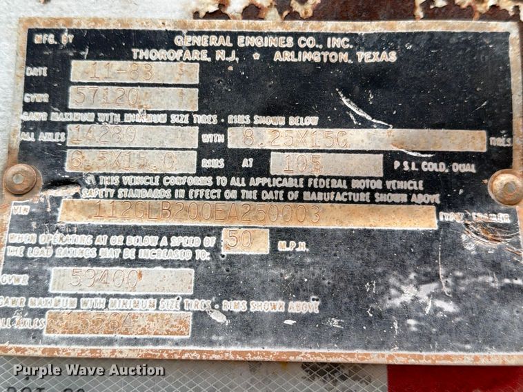 image for item DV8699 1984 Eager Beaver Trailers drop deck equipment trailer