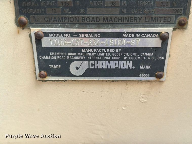 image for item EA0577 1987 Champion 710A motor grader