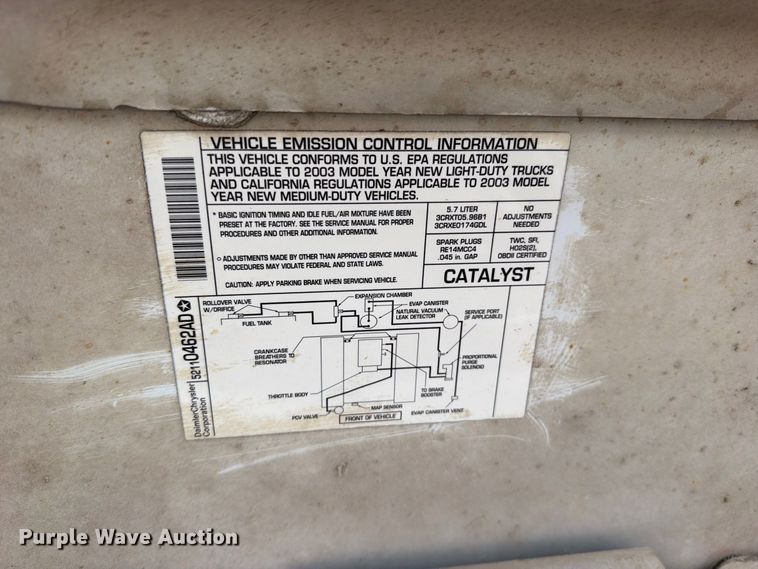 image for item EO8783 2003 Dodge Ram 1500 Crew Cab pickup truck
