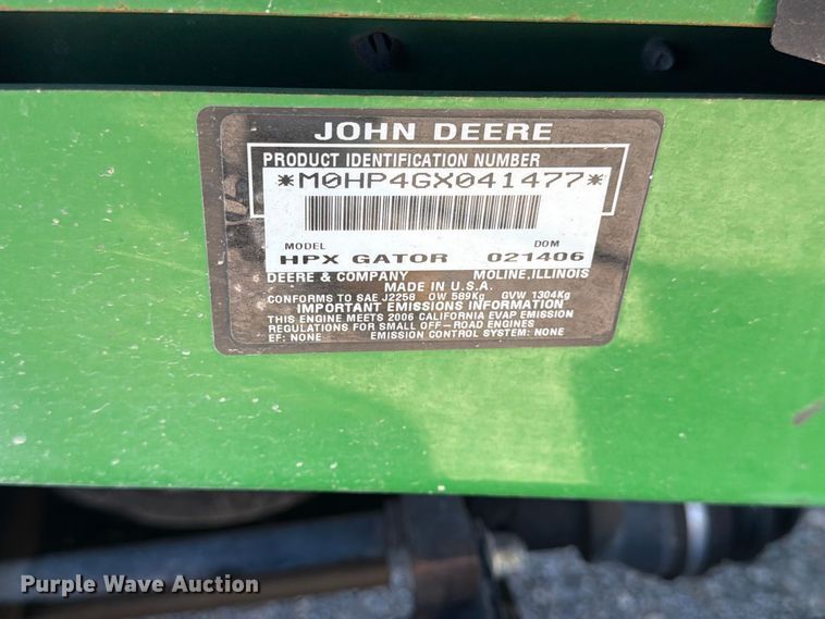 image for item EP7911 2006 John Deere HPX Gator utility vehicle