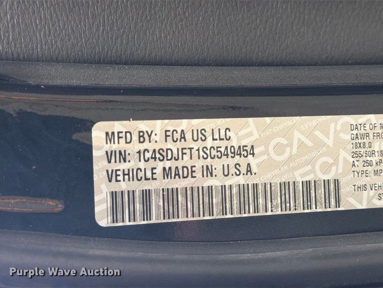 image for item EP7943 2025 Dodge Durango SSV SUV