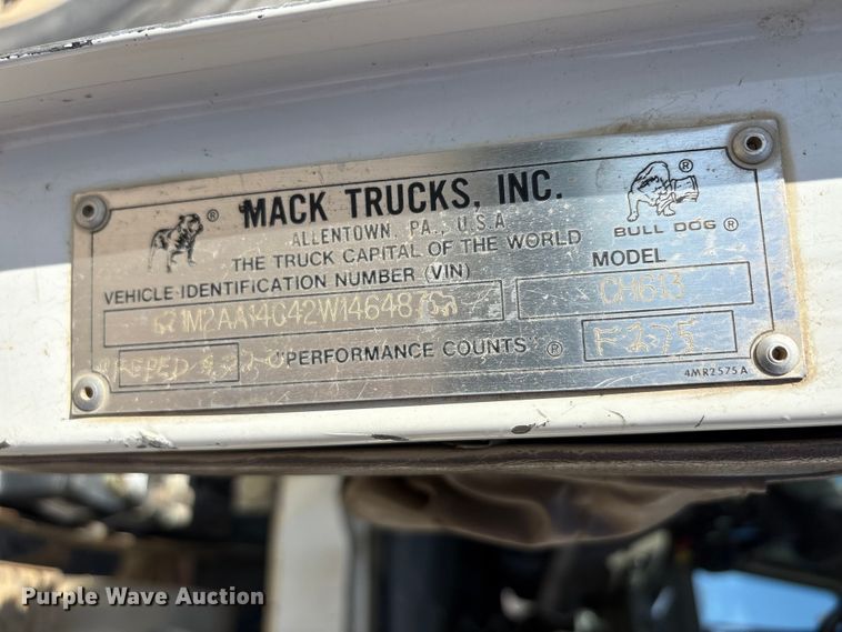 image for item EU5730 2002 Mack CH dump truck