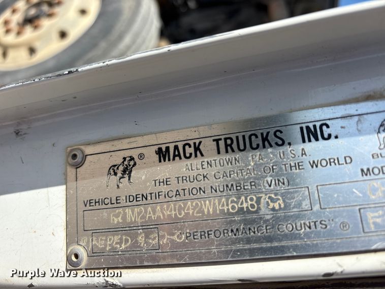 image for item EU5730 2002 Mack CH dump truck