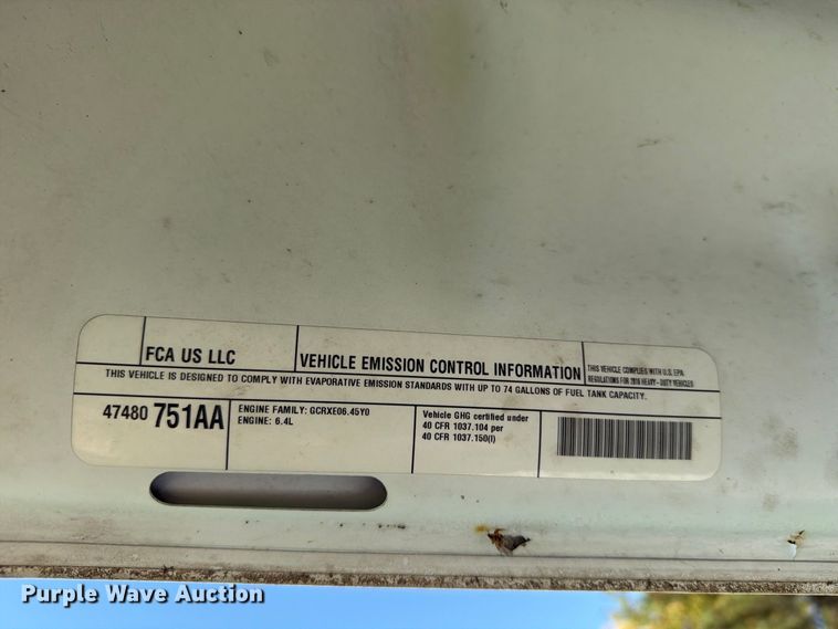 image for item EX1046 2016 RAM 4500 box truck