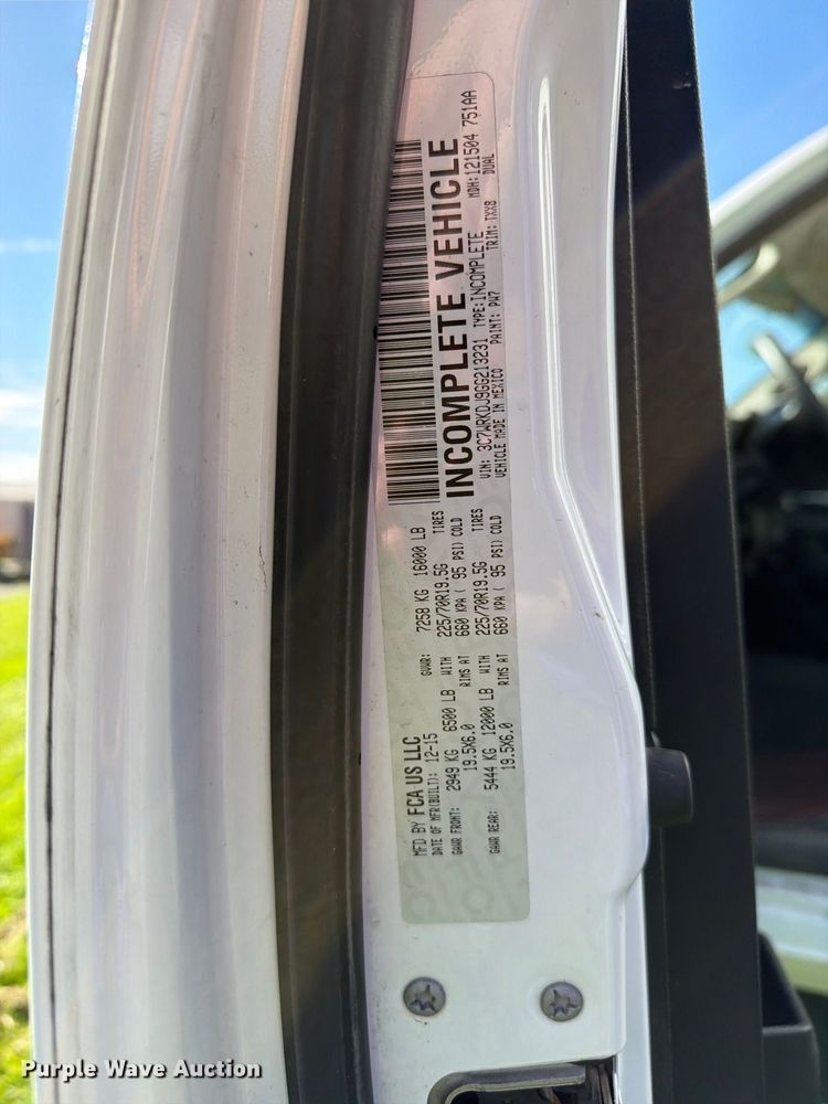 image for item EX1046 2016 RAM 4500 box truck